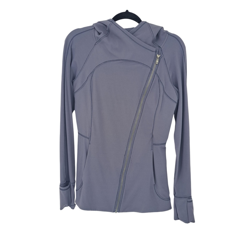 Lululemon Kanto Catch Me Hoodie Purple Asymmetrical Zip Jacket Size 8 LW3BY6S